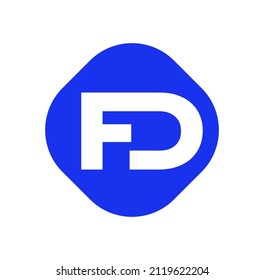 FD brand name initial letters monogram. FD joined letters icon.