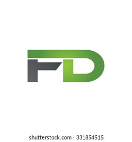 FD company linked letter logo green