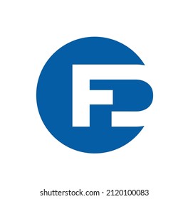 FD COMPANY NAME INITIAL LETTERS MONOGRAM. FD LETTERS ON BLUE ROUND ICON.