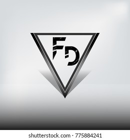 FD DARK TRIANGLE LOGO with Highlight,Shadow and a Beam of light in the Background