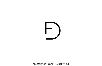 FD DF abstract vector logo monogram template