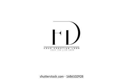 FD DF abstract vector logo monogram template
