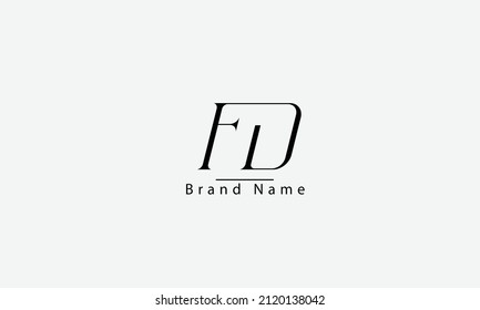 FD DF F D modelo de monograma del logotipo del vector abstracto