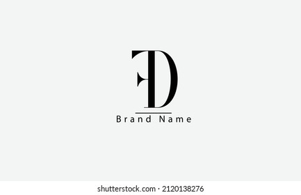 FD DF F D abstract vector logo monogram template