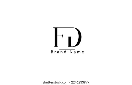 FD DF F D abstract vector logo monogram template