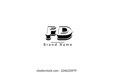 FD DF F D abstract vector logo monogram template