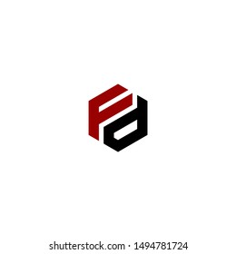 FD DF initial based letter icon logo