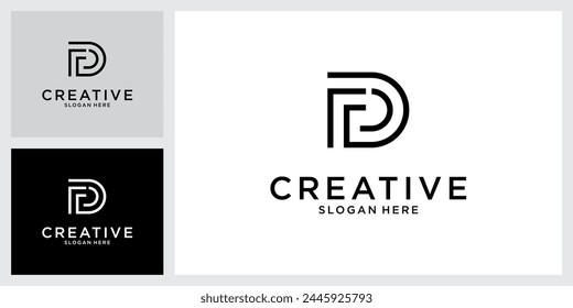 Vector de diseño de logotipo de letra inicial FD o DF