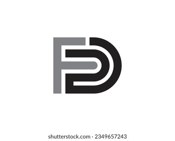 FD or DF monogram logo design