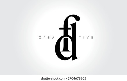 FD Elegant Serif Monogram Logo – Luxury Lowercase Typographic Lettermark for Modern Branding