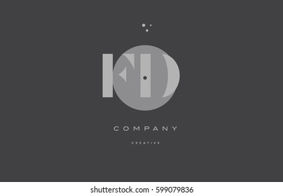 fd f d  grey modern stylish alphabet dot dots eps company letter logo design vector icon template 