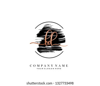 FD handwriting initial  logo vector