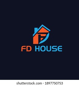 FD House logo design vector file