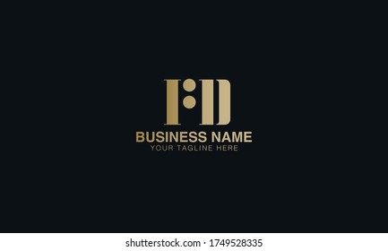 FD  initial based letter typography logo design 