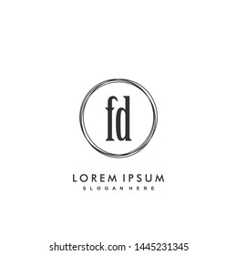 FD Initial beauty monogram logo vector