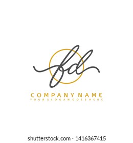 FD Initial handwriting logo concept