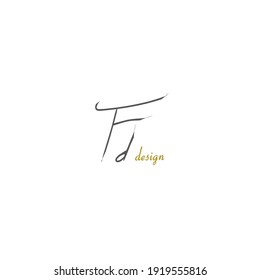 Fd initial handwriting logo for identity