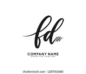 FD Initial Handwriting Logo Template Vector