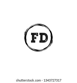 FD  Initial Handwriting logo template vector
