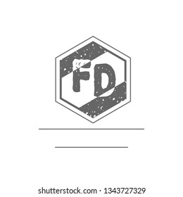 FD  Initial Handwriting logo template vector