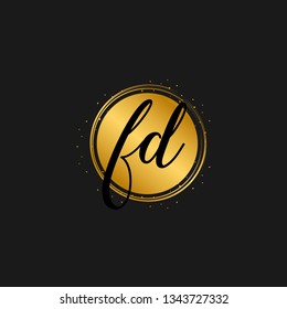 FD  Initial Handwriting logo template vector