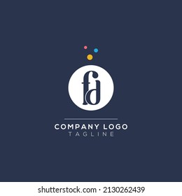 FD Initial Letter Design Vector with bubble Dots. Vector Lettering Illustration of a Colorful Alphabet with Bubbles.