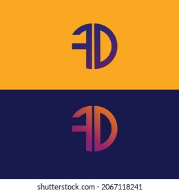 FD initial letter logo vector template | Creative modern monogram Circle logo

