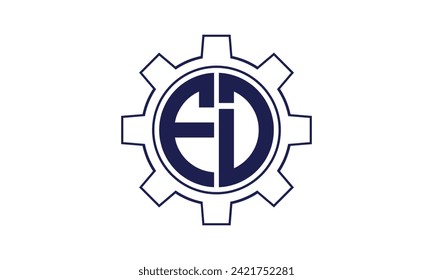 FD initial letter mechanical circle logo design vector template. industrial, engineering, servicing, word mark, letter mark, monogram, construction, business, company, corporate, commercial, geometric