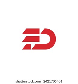 FD Initialbrief mit schnellem Effekt-Logo-Design-Vektorgrafik