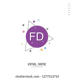 FD Initial logo template vector