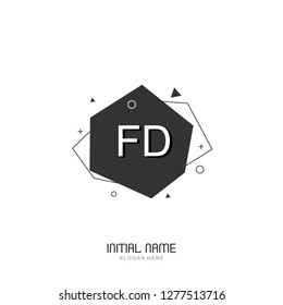 FD Initial logo template vector