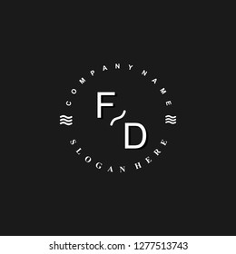 FD Initial logo template vector