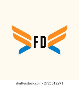 Logotipo Iniciais do FD Ícone do vetor do modelo de negócios