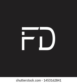 FD intial logo Capital Letters black background