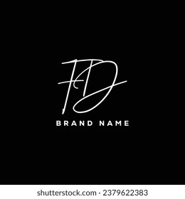 Logo de la carta FD diseño creativo con gráfico vectorial FD logotipo simple y moderno