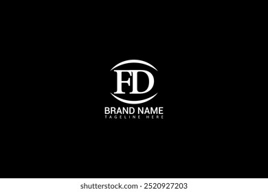 Diseño creativo del logotipo de la letra de FD. FD diseño único. Concepto de logotipo de letra de iniciales creativas de FD.