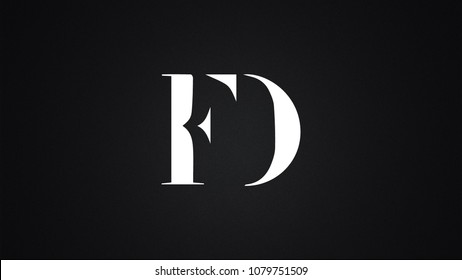 FD Letter Logo Design Template Vector