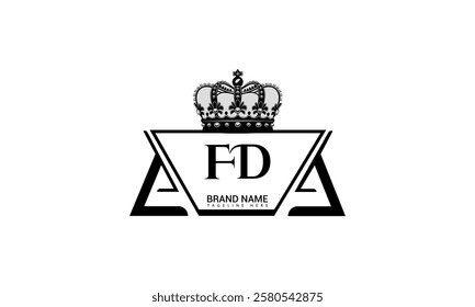 FD letter logo design template elements. FD letter vector logo.