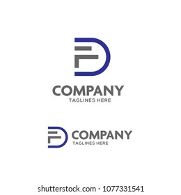 FD letter logo design vector illustration template