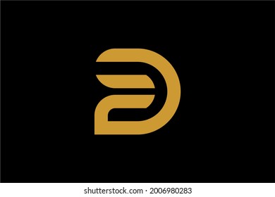 Vector de diseño de logotipo de letras FD. Signo de ilustración de FD monograma.