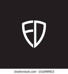 FD letter shield logo design vector template