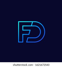 FD letters, line logo design