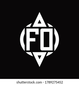 FD Logo with circle rounded combine triangle top and bottom side design template