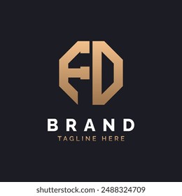 Diseño de logotipo FD. Logo FD moderno, minimalista, elegante y de lujo. Alfabeto Letra FD Diseño de Logo para Marca Corporativa Identidad de Negocio.