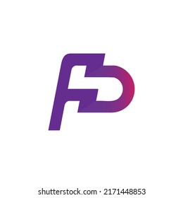 Leyenda del logotipo Fd Sangría con barra diagonal de logotipo moderno