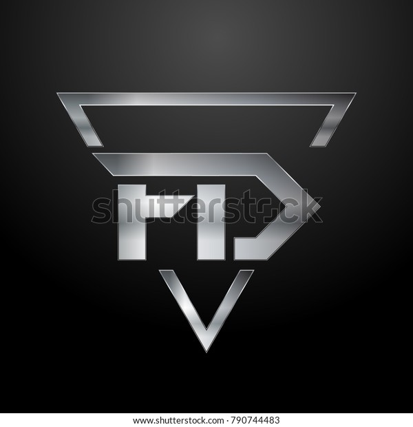 Fd Logo Monogram Metal Stok Vektör (Telifsiz) 790744483
