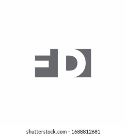 FD Logo monogram with negative space style design template isolated on white background