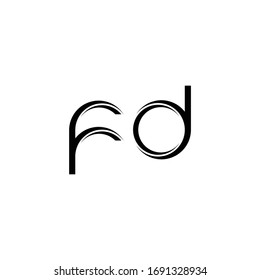 FD Logo monogram with slice rounded modern design template isolated on white background