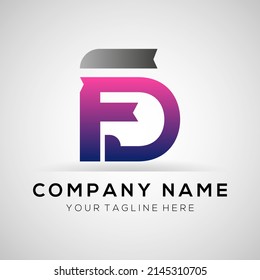 FD Logo Template Design. Creative Letter FD Modern Business Logo Vector Template .