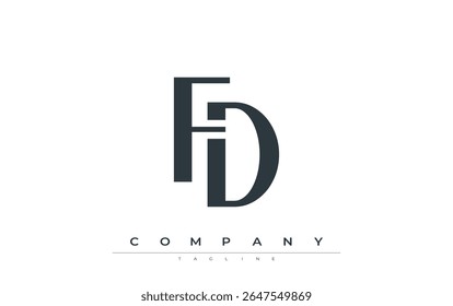 FD Modern Initials Logo Design. Branding logo with stylized initials showcasing bold design and modern aesthetic. Ideal for professional business branding or creative projects focusing on minimalistic